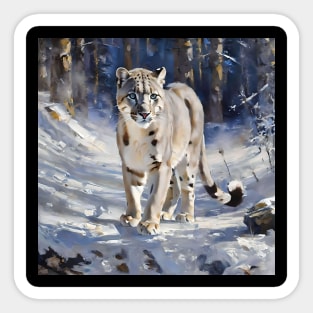 Snow Leopard Study Sticker